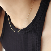 Britney Chain Necklace 14K Solid Gold. Fine Modern Chic Jewelry that Celebrities Wear